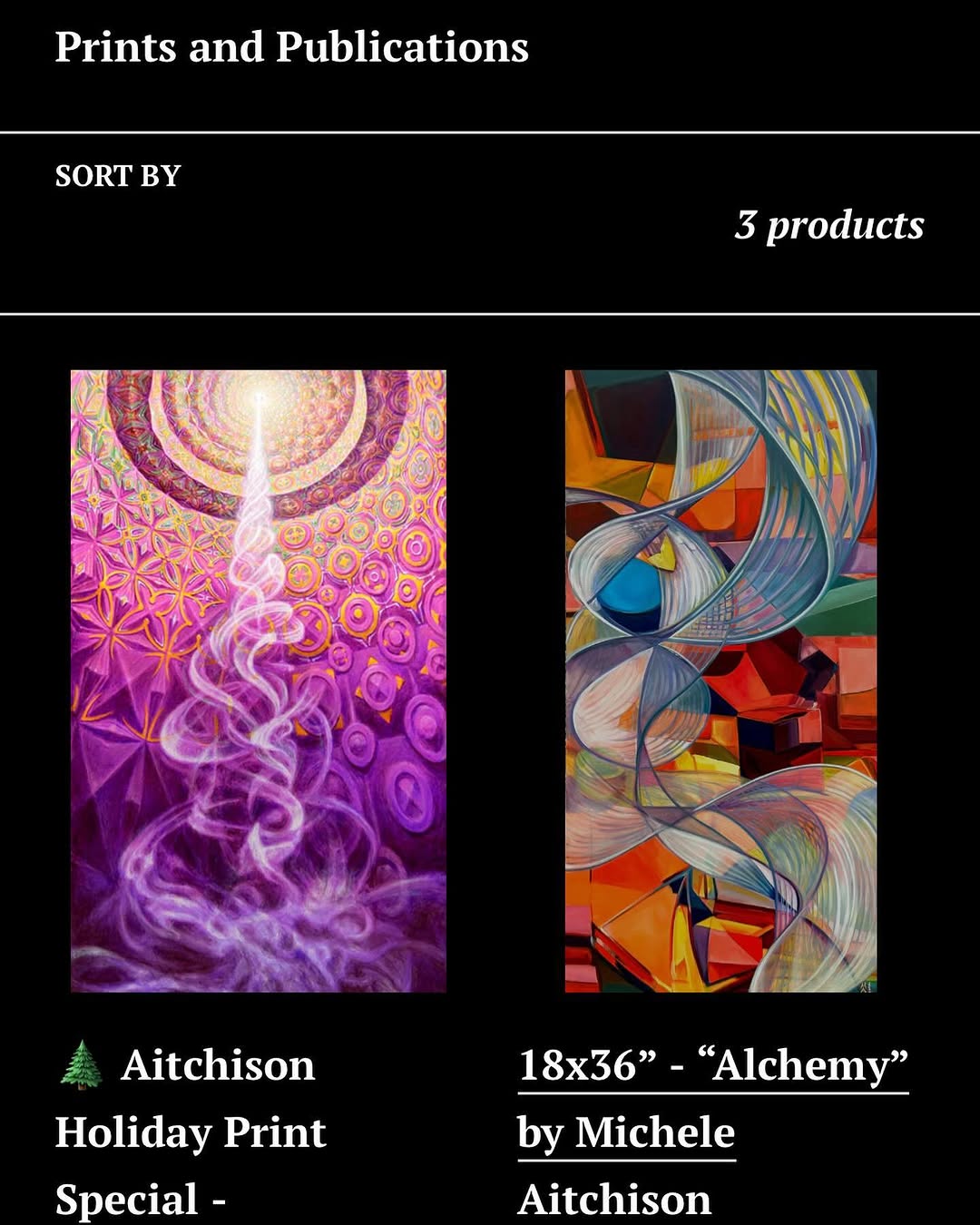 This month we have a couple print specials available. These two art pieces, Alchemy by @michele_lotus and Expansion by @