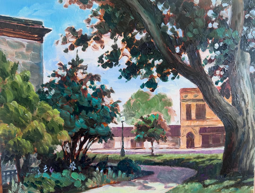 Had a great time guest teaching my wet-on-wet plein air painting method at SIUE with John Denhouter’s amazing…